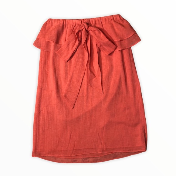 J.Crew Coral Strapless Bow Mini Dress - Picture 1 of 8
